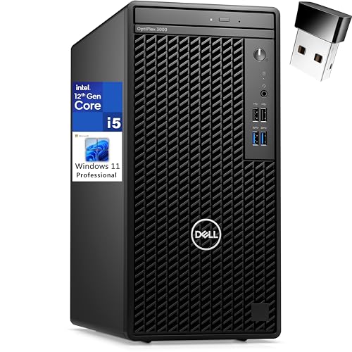 2023 Dell OptiPlex 3000 Full Size Tower Business Desktop, Intel Hexa-Core i5-12500 up to 4.6GHz (Beat i7-11700), 16GB DDR4 RAM, 512GB PCIe SSD, DVDRW, Ethernet, WiFi Adapter, KB& Mouse, Windows 11 Pro