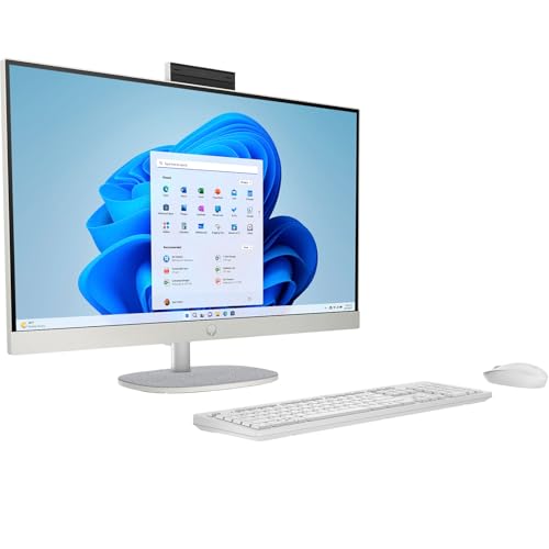 HP 27-inch Touchscreen All-in-One Desktop Computer - Office 2021 Lifetime License, Intel Ultra 7-155U, 16GB DDR5 RAM, 1TB SSD, Adjustable Height, WiFi 6, HD Webcam Windows 11 Pro, White