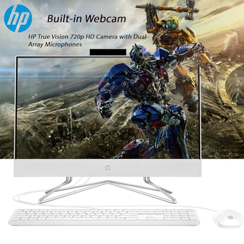 HP All-in-One Desktop Computer | 21.5" FHD 1920 x 1080 Display | 16GB RAM | 768GB Storage | Wired Keyboard & Mouse | Webcam | RJ-45 | Intel Dual-Core Processor | w/WOWPC Bundle | Windows 11 Pro