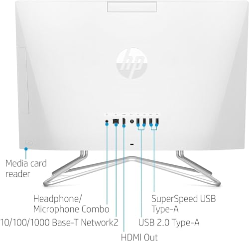 HP All-in-One Desktop, 21.5" FHD Screen, Intel Celeron Processor, Intel UHD Graphics, HD Webcam, Wi-Fi & Bluetooth, Wired Keyboard & Mouse, (Win 11 Pro, 32GB RAM, 512GB SSD), w/P500 SSD