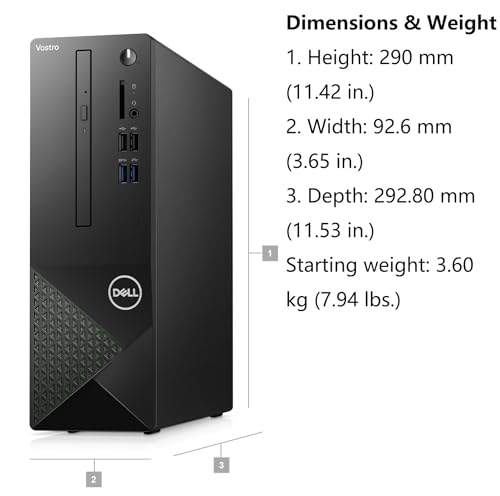 Dell Vostro 3710 SFF Small Form Factor Business Desktop Computer, Intel Core i3-12100 (Beat i5-10600), 32GB DDR4 RAM, 2TB PCIe SSD, DVDRW, 802.11AC WiFi, Bluetooth, Keyboard & Mouse, Windows 11 Pro