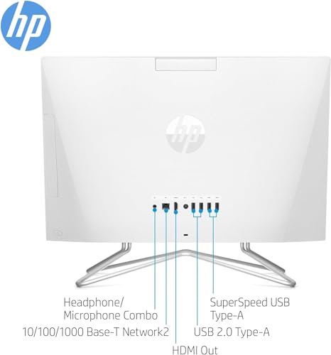 HP All-in-One Desktop Computer | 21.5" FHD 1920 x 1080 Display | 16GB RAM | 768GB Storage | Wired Keyboard & Mouse | Webcam | RJ-45 | Intel Dual-Core Processor | w/WOWPC Bundle | Windows 11 Pro