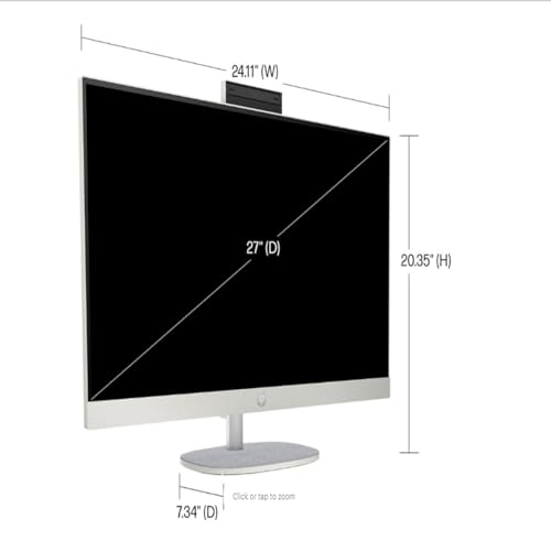 HP 2024 Newest All-in-One Desktop, 27" FHD Display, U7-155U(12-core), Intel Graphics, 64GB DDR5, 2TB SSD, WiFi 6, Windows 11 Pro, with Laptop Stand&Microsoft Office Lifetime License