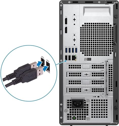 Dell 5000 Optiplex Tower Computer, Intel i7-12700K, 32GB RAM, 1TB NVMe SSD, AMD Radeon RX640 4GB, Mini-DisplayPort, USB-C, DVD-RW, Wi-Fi, BT, Windows 11 Pro, Black Desktop