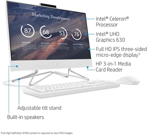 HP 2024 Newest 21.5 inch All-in-One Desktop PC | Windows 11 Pro | Intel Dual-Core Processor | Mouse and Keyboard | FHD Display (32GB RAM | 1TB SSD)