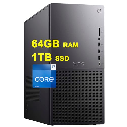 Dell XPS 8960 Business Desktop Computer 13th Gen Intel 16-Core i7-13700 Processor 64GB RAM 1TB SSD Intel UHD Graphics 770 USB-C DisplayPort Killer 1675 Wireless Win11 Black