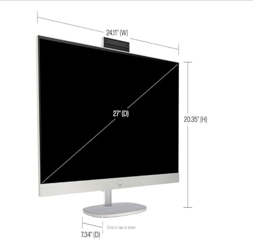 HP 27" FHD All-in-One Desktop - Intel 12-Core U7-155U Processor, Touchscreen Display, Intel Graphics, 64GB DDR5, 1TB SSD, WiFi 6, Windows 11 Pro, with 2021 Microsoft Office Lifetime License