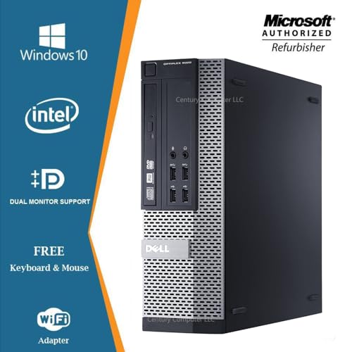 Dell OptiPlex 9020 SFF Desktop Computer with 22" LCD Monitor,Desktop PC Speakers,Intel Core i7-4790 3.2GHZ, 16GB RAM, 256GB SSD,Keyboard & Mouse,DVDRW,DisplayPort, Wi-Fi, BT,Windows 10 Pro(Renewed)