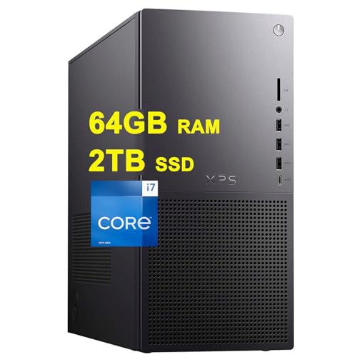 Dell XPS 8960 Business Desktop Computer 13th Gen Intel 16-Core i7-13700 Processor 64GB RAM 2TB SSD Intel UHD Graphics 770 USB-C DisplayPort Killer 1675 Wireless Win11 Black