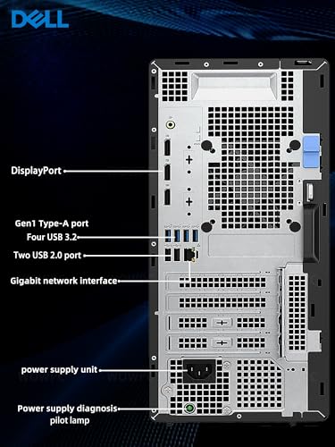 Dell OptiPlex 7000 Series Tower Business Desktop, Intel Core i7-12700, 64GB DDR5 RAM, 2TB PCIe SSD, DVD-RW, DisplayPort, Wired Keyboard & Mouse, Wi-Fi, Windows 11 Pro, Black