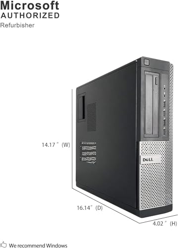 Dell OptiPlex SFF Desktop Computer with 22"" Full HD Monitor Bundle PC Set, Intel Quad Core i5-3570,16GB RAM, 256GB SSD, RGB Keyboard and Mouse, WiFi, Windows 10 Pro (Renewed), Black