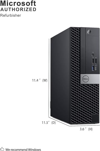Dell OptiPlex 7050 SFF Home and Business Desktop PC w/ 24in LCD FHD Monitor, 7050 SFF PC Set Bundle i5-6500 3.6GHz, 16GB RAM, 256GB SSD, Wired Keyboard, DP Cord, Win10 pro (Renewed)