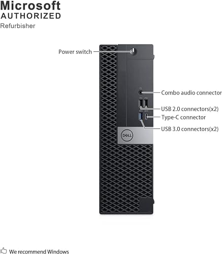 Dell OptiPlex 7050 SFF Home and Business Desktop PC w/ 24in LCD FHD Monitor, 7050 SFF PC Set Bundle i5-6500 3.6GHz, 16GB RAM, 256GB SSD, Wired Keyboard, DP Cord, Win10 pro (Renewed)