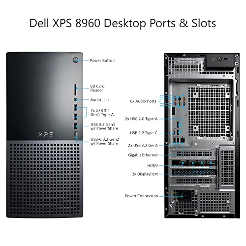 Dell XPS 8960 Gaming Desktop Computer - 13th Gen Intel Core i7-13700 16-Core up to 5.2GHz CPU, 16GB DDR5 RAM, 512GB NVMe SSD, GeForce RTX 3070Ti 8GB GDDR6X, Killer Wi-Fi 6E, Windows 11 Pro (Renewed)