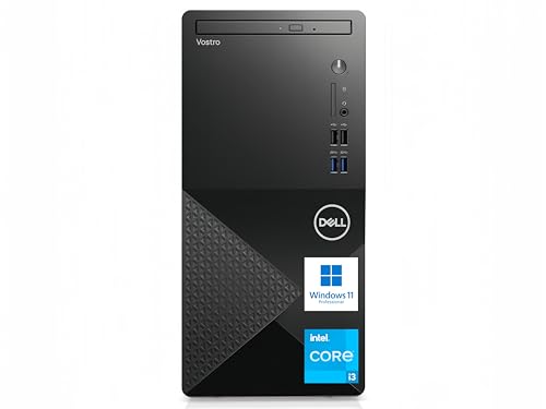 Dell Vostro Business Desktop | 12th Gen Intel Core i3-12100 Processor | Windows 11 Pro | 2-Monitor Supported (HDMI+Display Port) | 16GB RAM | 256GB SSD + 1TB HDD | WiFi | Bluetooth | DVD-RW, Black
