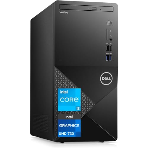 Dell Vostro 3910 Desktop Computer PC| 12th Gen Intel 4-Core Processor Up to 4.3GHz | 32GB RAM | 256GB SSD + 1TB HDD Storage | DisplayPort | HDMI | WiFi 6 | DVD-RW | Windows 11 Pro| Black