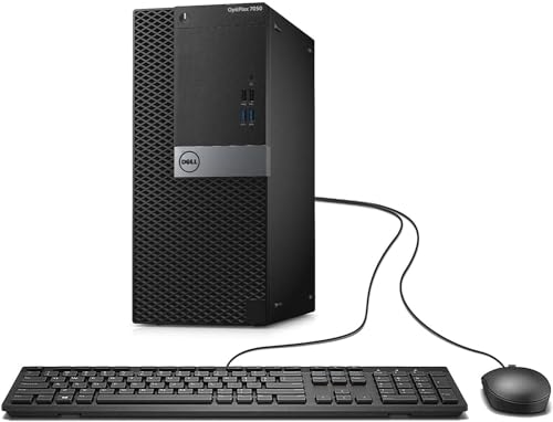 Dell Optiplex 7050 Mini Tower PC Desktop, Intel Core i5-6500 3.2GHz Up to 3.6GHz, 16GB RAM, 256GB SSD, WiFi, Keyboard, Mouse, No DVD, Windows 10 Pro, Black (Renewed)