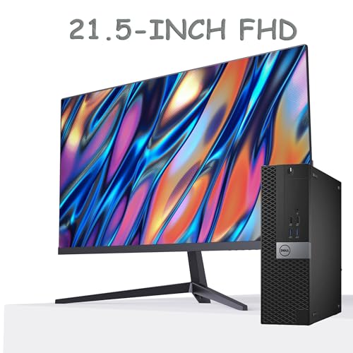 Dell OptiPlex 5050 SFF Desktop PC Computer with 21.5in FHD Monitor, Intel 6th Core i5-6600, 16GB RAM, 256GB SSD, USB Keyboard & Mouse, BT, Wi-Fi, Windows 10 Pro (Renewed)