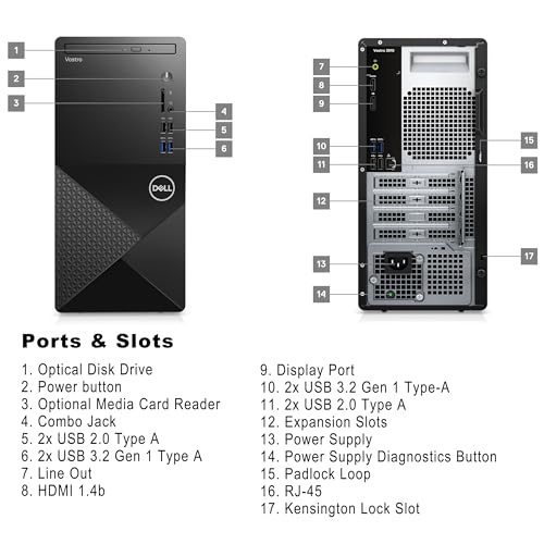 Dell Vostro 3910 3000 Full Size Tower Business Desktop Computer, Intel 12-Core i7-12700, 16GB DDR4 RAM, 512GB PCIe SSD, DVDRW, 802.11AC WiFi, Bluetooth 5.0, Keyboard and Mouse, Windows 11 Pro