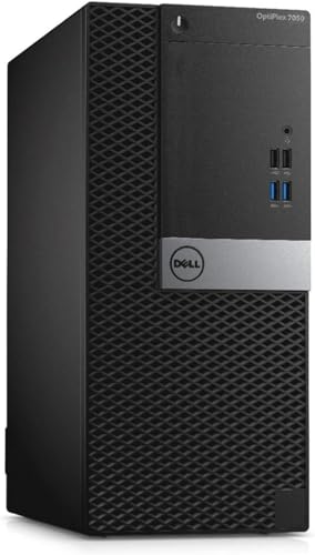 Dell Optiplex 7050 Mini Tower PC Desktop, Intel Core i5-6500 3.2GHz Up to 3.6GHz, 16GB RAM, 256GB SSD, WiFi, Keyboard, Mouse, No DVD, Windows 10 Pro, Black (Renewed)