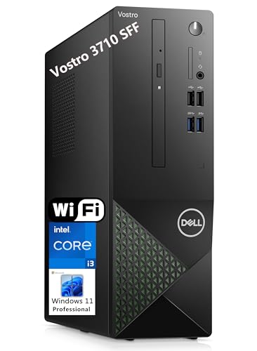 Dell Vostro 3710 SFF 3000 Small Form Factor Business Desktop Computer, 12th Gen Intel i3-12100 (Beat i5-10600), 16GB DDR4 RAM, 512GB PCIe SSD, DVDRW, WiFi, Bluetooth, Keyboard & Mouse, Windows 11 Pro