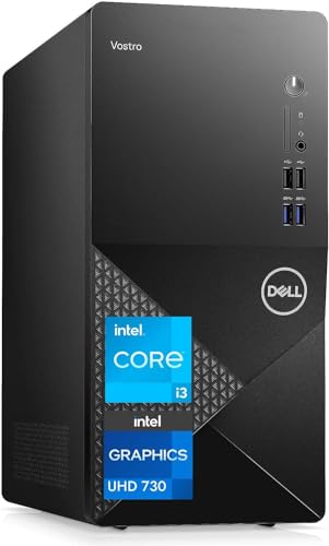 Dell Vostro 3910 Desktop, 12th Gen Intel Core i3, Wi-Fi 6, UHD Graphics 730, Bluetooth, HDMI (32GB RAM, 512GB SSD + 1TB HDD)