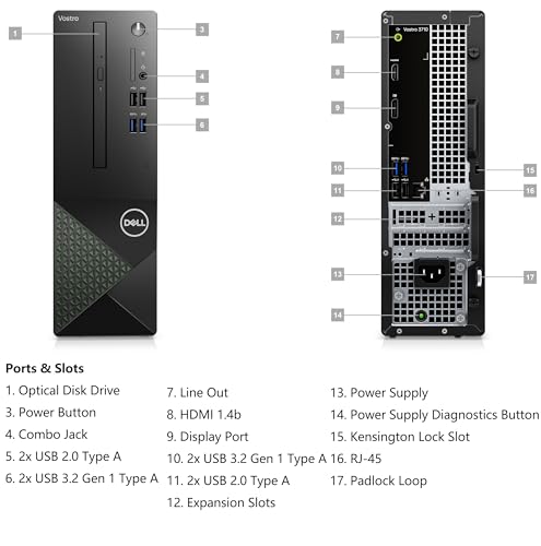 Dell Vostro 3710 SFF 3000 Small Form Factor Business Desktop Computer, 12th Gen Intel i3-12100 (Beat i5-10600), 16GB DDR4 RAM, 512GB PCIe SSD, DVDRW, WiFi, Bluetooth, Keyboard & Mouse, Windows 11 Pro