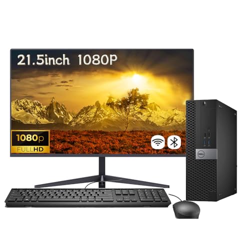 Dell Optiplex 5050 SFF Desktop w/ 21.5" FHD Monitor, intel Core i5-7500 up to 3.8 GHz, 16 GB RAM DDR4, 256 GB SSD, Keyboard and Mouse with Cable, CAM, WIFI, Windows 10 Pro (Renewed)