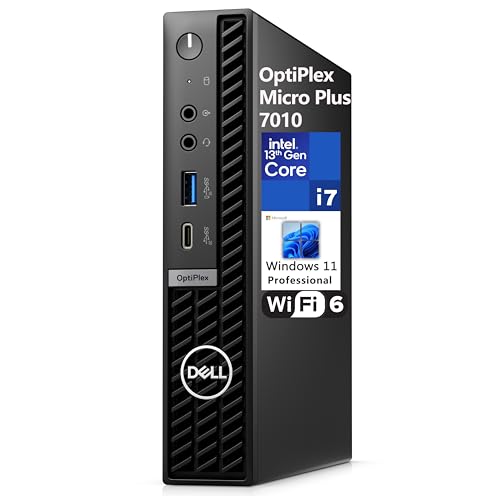 Dell OptiPlex Micro Plus 7000 7010 MFF Micro Form Factor 1.2L Business Desktop Computer, 13th Gen Intel 16 Cores i7-13700 up to 5.1GHz, 16GB DDR5 RAM, 1TB SSD, WiFi 6, Bluetooth, Windows 11 Pro