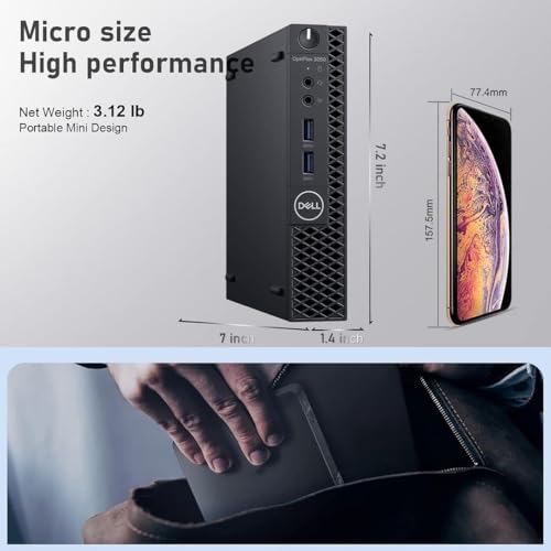 Dell OptiPlex 3050 Micro Mini PC Desktop Computer w/ 24" 1080p Monitor & Speakers, Core i5-6500T, 16GB RAM, 256GB SSD, USB Keyboard & Mouse, BT, WiFi Windows 10 Pro (Renewed)