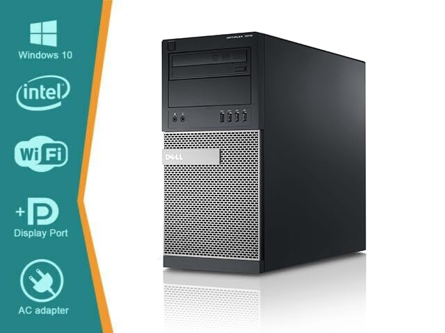 Dell OptiPlex Torre Desktop Computer PC, Core i5-3570, 8GB RAM, 1TB HDD, VGA, DisplayPort, Keyboard and Mouse, WiFi, BT, Windows 10 Pro (Renewed)