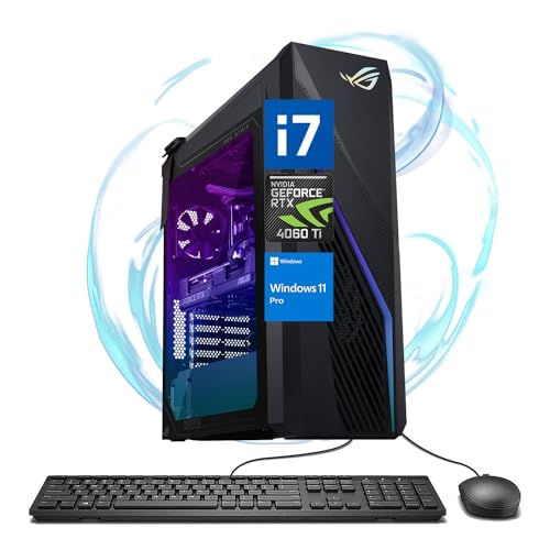 ASUS ROG Intel i7-14700F RTX 4060Ti Ultimate Gaming Desktop, Intel i7-14700F (Beats Intel i9-13900F), GeForce RTX 4060Ti, 64GB DDR5 RAM, 4TB SSD, DP, HDMI, Wi-Fi 6, Windows 11 Pro, Grey