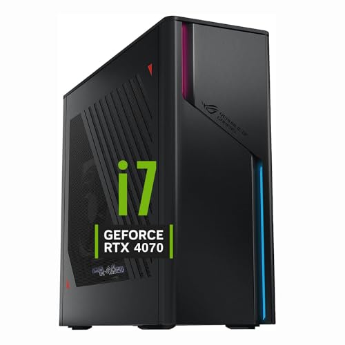 ASUS Newest ROG i7 RTX 4070 Gaming Small Form Factor Desktop, Intel Core i7-13700F, NVIDIA GeForce RTX 4070, 64GB DDR5 RAM, 4TB SSD, Wi-Fi 6, RJ-45, DisplayPort, Windows 11 Home, Black