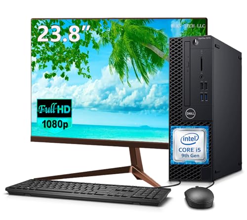 Dell Optiplex 3070 SFF Desktop Computer Small Form Factor with 24" FHD Monitor, Core i5-9500T, 16GB RAM, 1TB SSD, Wired Keyboard & Mouse, DP, RJ-45 Windows 10 Pro (Renewed)