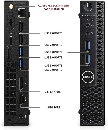 Dell OptiPlex 3050 Micro Mini PC Desktop Computer w/ 24" 1080p Monitor & Speakers, Core i5-6500T, 16GB RAM, 256GB SSD, USB Keyboard & Mouse, BT, WiFi Windows 10 Pro (Renewed)
