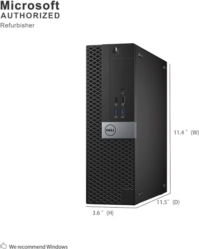 Dell Optiplex 5050 SFF Desktop w/ 21.5" FHD Monitor, intel Core i5-7500 up to 3.8 GHz, 16 GB RAM DDR4, 256 GB SSD, Keyboard and Mouse with Cable, CAM, WIFI, Windows 10 Pro (Renewed)