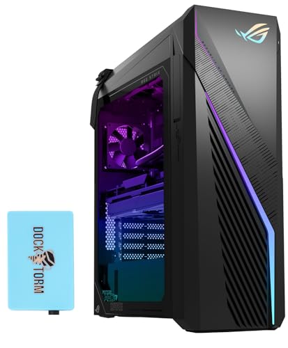 ASUS ROG Strix G16CH Gaming Desktop PC (Intel 14th Gen i7-14700F, RTX 4070 12GB, 64GB DDR5 RAM, 128GB SSD + 2TB HDD, RJ-45, WiFi 6E, BT 5.3, USB KB & Mouse, Win 10 Pro) with Dockztorm USB Hub