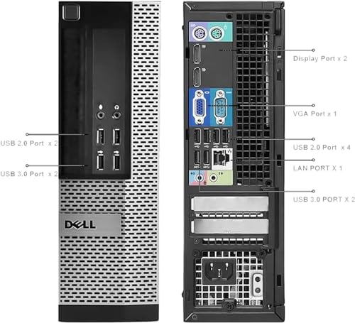 Dell OptiPlex SFF Desktop PC Computer w/ 24in LCD Monitor, SFF Computer Core i5 Processor, 16GB RAM, 256GB SSD, TF200 RGB Keyboard, Dual Speakers, Win10 pro(Renewed)