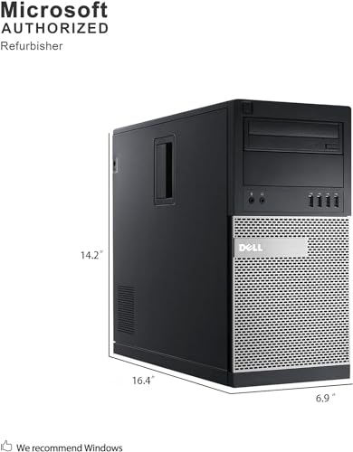 Dell OptiPlex Torre Desktop Computer PC, Core i5-3570, 8GB RAM, 1TB HDD, VGA, DisplayPort, Keyboard and Mouse, WiFi, BT, Windows 10 Pro (Renewed)
