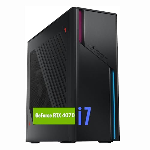 ASUS Newest ROG i7 RTX 4070 Premium Gaming Small Form Factor Desktop, i7-13700F, NVIDIA GeForce RTX 4070, 16GB DDR5 RAM, 1TB SSD, Wi-Fi 6, RJ-45, DisplayPort, Windows 11 Pro, Black
