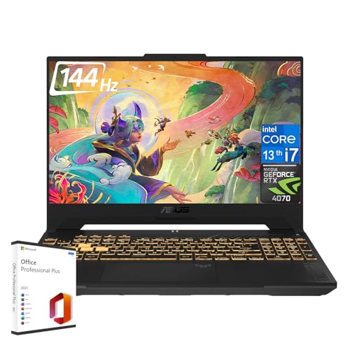 ASUS TUF Gaming Laptop 2024 Newest, 15.6" 144Hz Display, Intel i7-13620H(10-core), NVIDIA GeForce RTX 4070, 64GB DDR5, 4TB SSD, Backlit KB, Wifi6, Windows 11 Pro, Microsoft Office Lifetime License