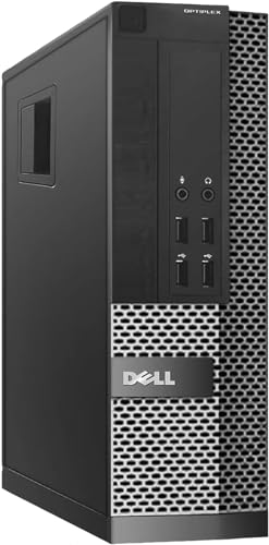 Dell OptiPlex SFF Desktop PC Computer w/ 24in LCD Monitor, SFF Computer Core i5 Processor, 16GB RAM, 256GB SSD, TF200 RGB Keyboard, Dual Speakers, Win10 pro(Renewed)