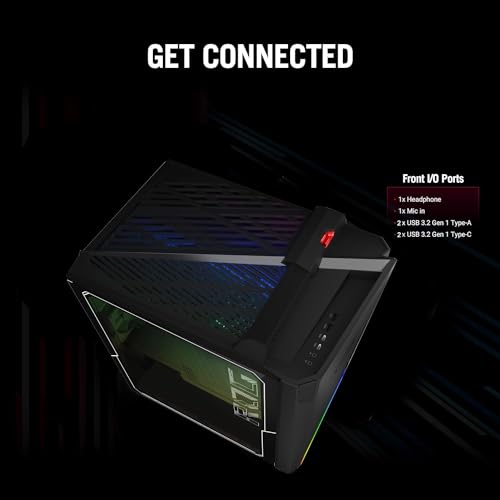 ASUS ROG Gaming Desktop, Intel Core i7-13700KF, NVIDIA GeForce RTX 4070, 128GB DDR5 RAM, 8TB SSD + 22TB HDD, Wired Keyboard & Mouse, HDMI, DP Port, Antenna, RJ45, Wi-Fi 6, Windows 11 Pro, Black