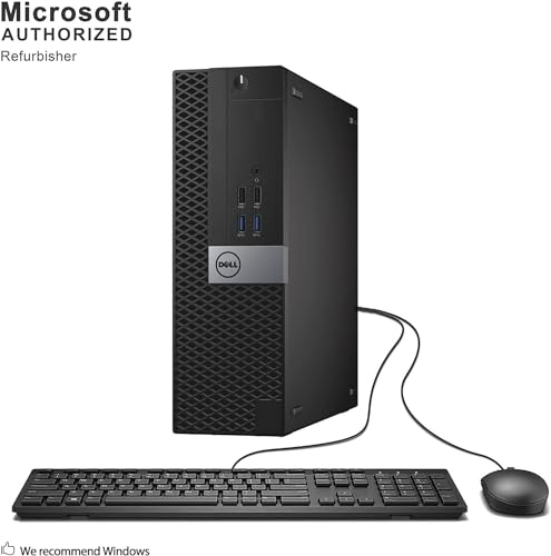 Dell Optiplex 5050 SFF Desktop w/ 21.5" FHD Monitor, intel Core i5-7500 up to 3.8 GHz, 16 GB RAM DDR4, 256 GB SSD, Keyboard and Mouse with Cable, CAM, WIFI, Windows 10 Pro (Renewed)