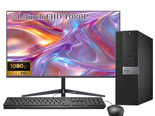 Dell Optiplex 5050 SFF Desktop w/ 21.5" FHD Monitor, intel Core i5-7500 up to 3.8 GHz, 16 GB RAM DDR4, 256 GB SSD, Keyboard and Mouse with Cable, CAM, WIFI, Windows 10 Pro (Renewed)