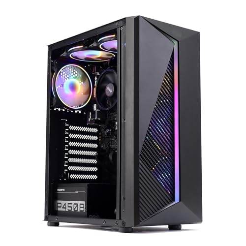 MXZ Desktop Gaming Computer Home&Office PC R5 5600G,16GB DDR4 3200, 500G NVME SSD，6 RGB Fans, WiFi & Win 11 Pro 64-bit Ready