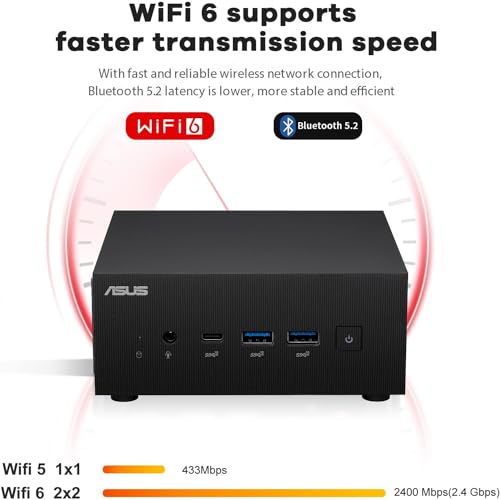 ASUS ExpertCenter Business Mini PC Desktop, AMD Ryzen 7 5800H Processor, 16GB RAM, 1TB PCIe SSD, HDMI, Display Port, RJ45, Wi-Fi 6, Windows 11 Pro, Black