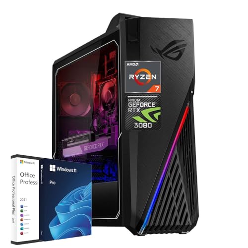 ASUS 2024 Newest ROG Stri GA15 Gaming Desktop, AMD Ryzen 7-5800X(8 cores), NVIDIA GeForce RTX 3080, 64GB RAM, 2TB SSD, Wi-Fi 6, Bluetooth, Windows 11 Pro, with Microsoft Office Lifetime License