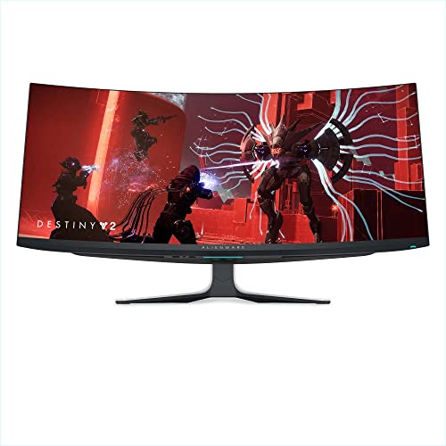 Alienware AW3423DW Curved Gaming Monitor 34.18 inch Quantom Dot-OLED 1800R Display, 3440x1440 pixels at 175Hz, True 0.1ms gray-to-gray, 1M:1 Contrast Ratio, 1.07 Billions Colors - Lunar Light