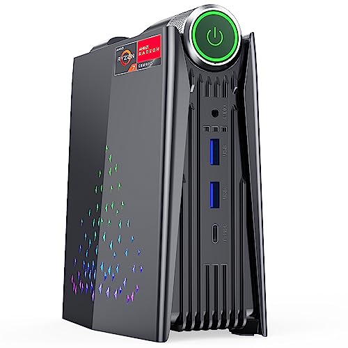 ACEMAGICIAN [Gaming PC] Mini PC Gaming, AMD Ryzen 7 5700U (up to 4.3Ghz) 32GB DDR4 512GB M.2 SSD Zen 3 Ryzen Mini PC RGB Lights AMR5 Mini Computer WiFi6 4K HDMI DP Type-C Small PC, Auto Power On